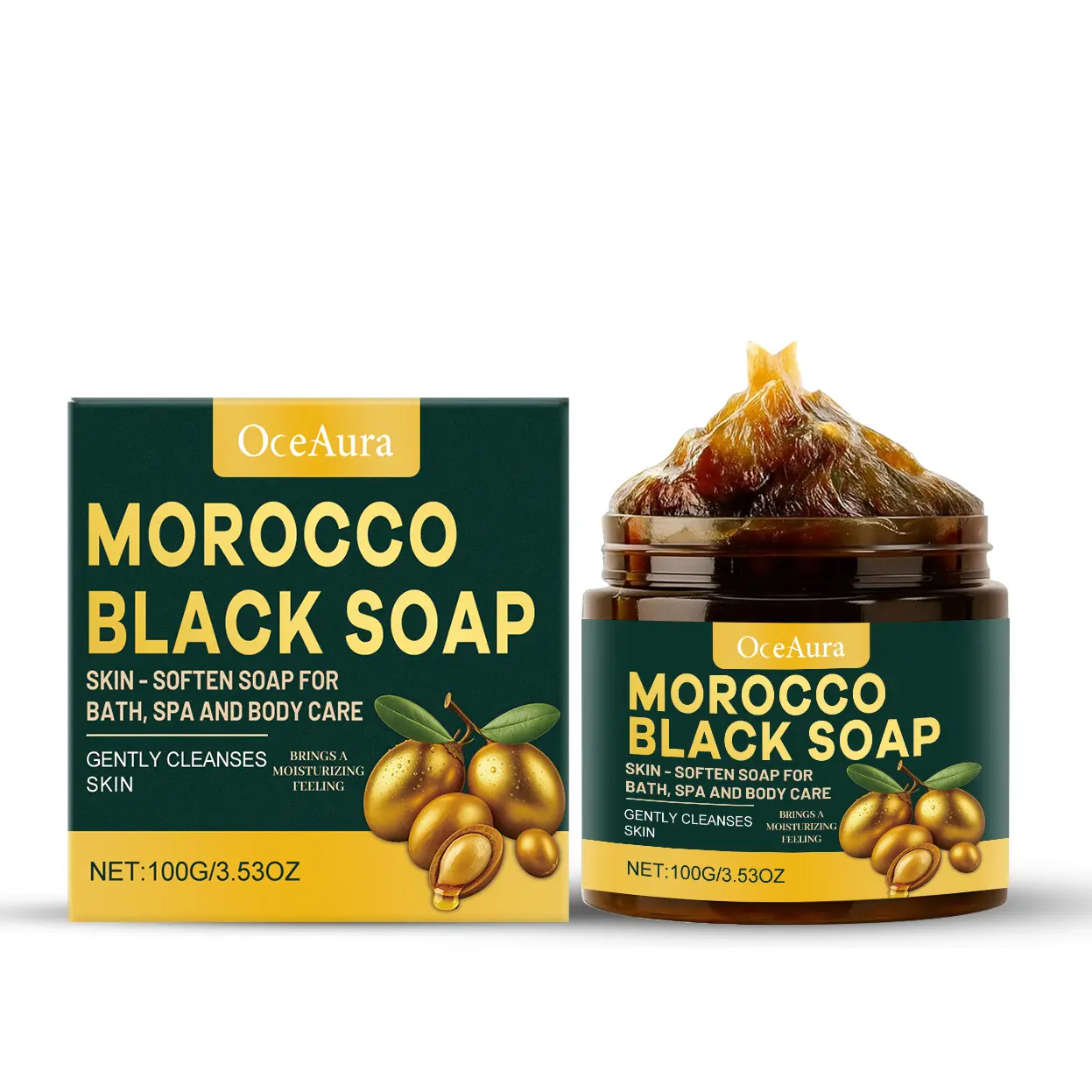 OceAura Black Soap - Deep Cleansing & Moisturizing Body Wash for Smooth Radiant Skin |   Gentle Daily Care
