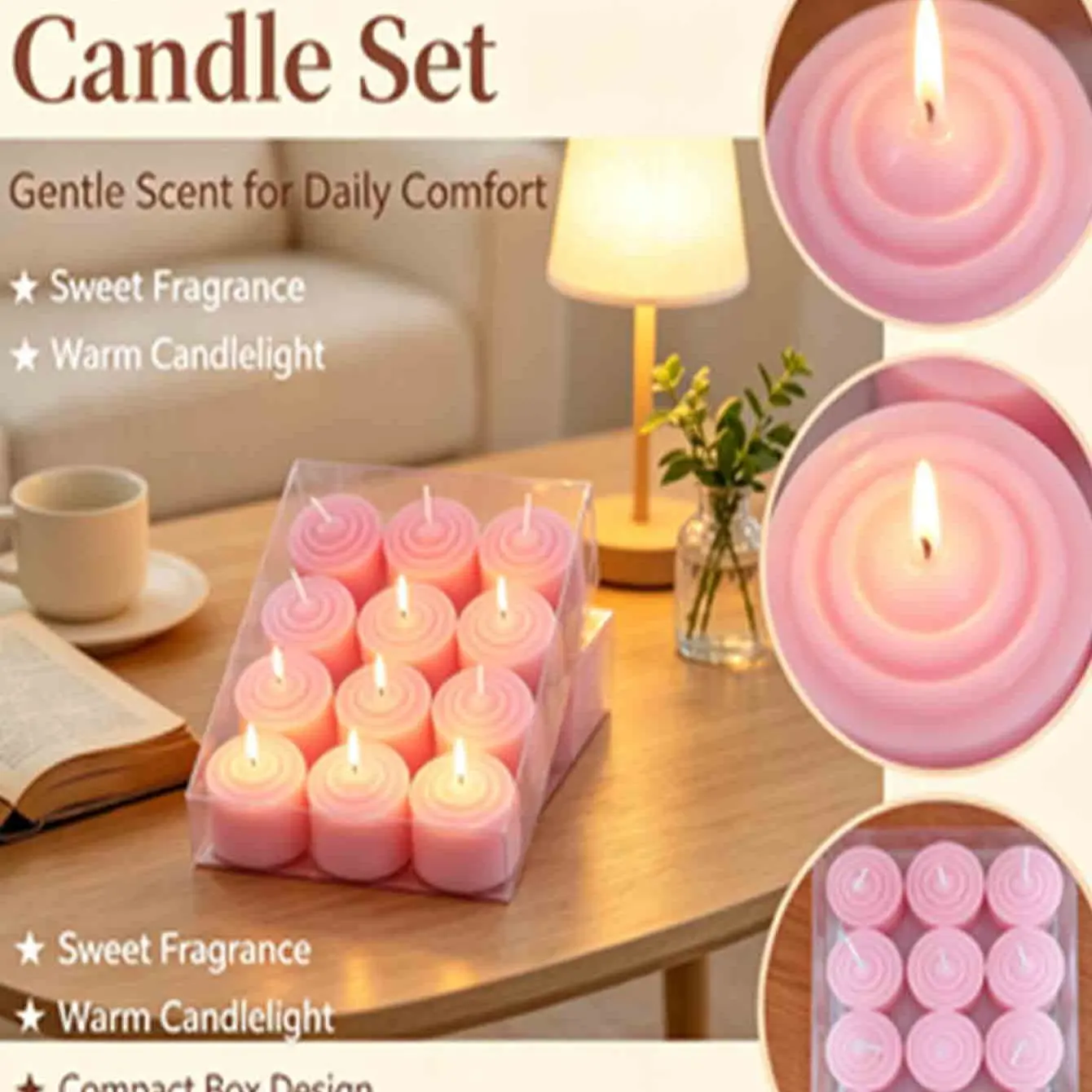 12-Pack Scented Candles, Spiral Fragrance Mini Candles Set, Smoke-Free Aromatherapy Candles, Ideal for Bedroom, Dinner, Wedding, Home Decor, Gift