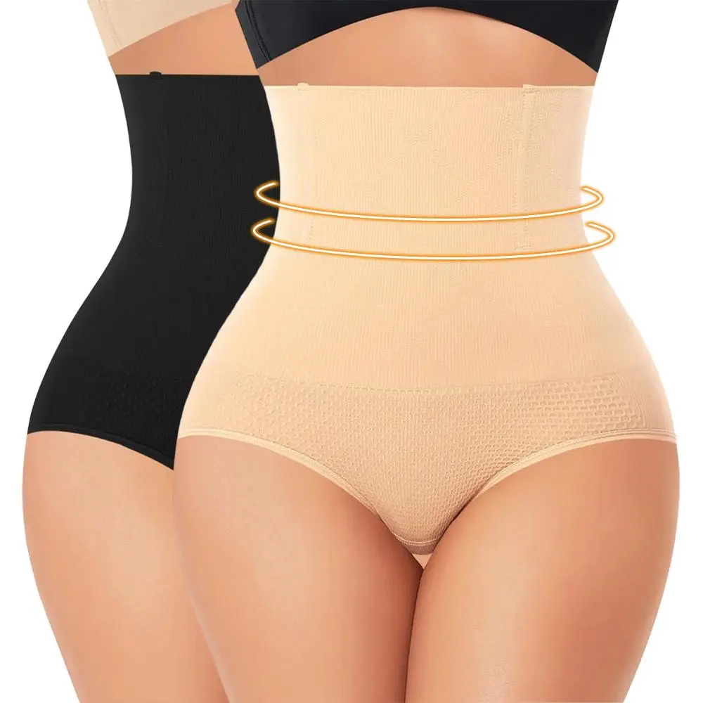 4/2PCS Tummy Control Shapewear High Waisted Compression Underwear for Women, Seamless Girdle Steel Boned Butt Lifting Panties