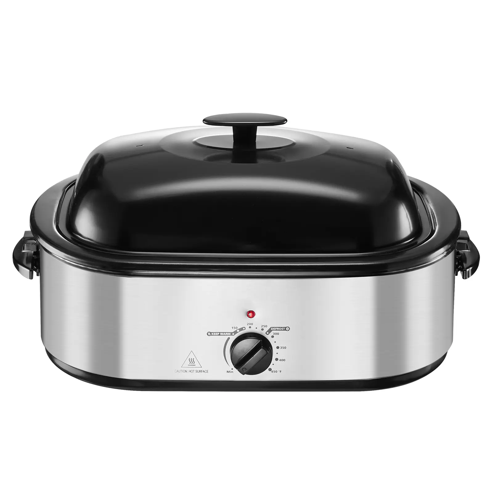 Roaster Oven, 20QT Electric Roasting Pan, 150-450℉ Adjustable Temperature Fast-Cooking Turkey Roaster, Compatible with 24lb Turkey, Turkey Oven with Self-Basting Lid, Defrost & Warm Function for Home