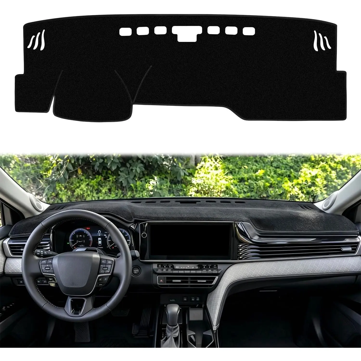 Customized for Original Car Dash Cover for Toyota Camry 2025-2026, Car Accessory Vehicle Accessories, Nonslip Dashboard Mat Sunshine Shield with UV Protection No Glare (Black), Dashboard Cover