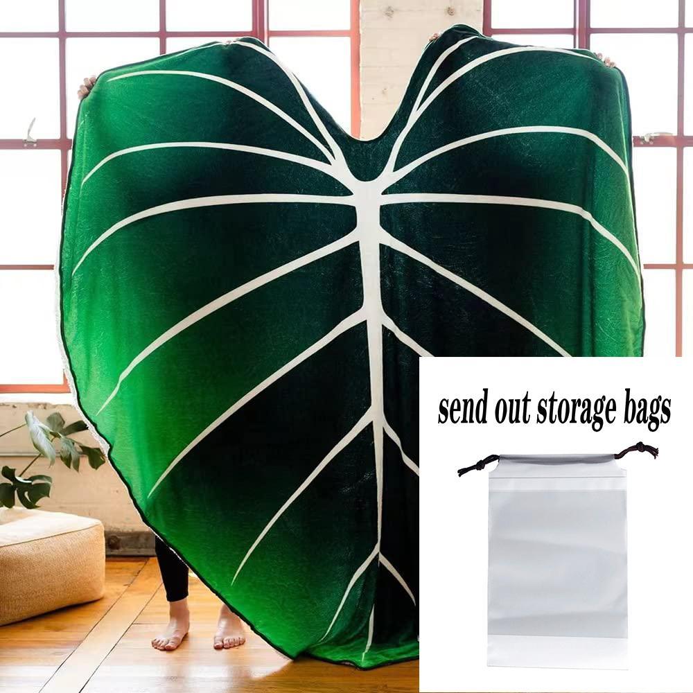 Novelty Leaf Design Flannel Blanket, 1 Count Soft Warm Durable Blanket for Home & Office, Machine Washable Blanket, Comfortable Blanket for Sofa, Bed & Couch