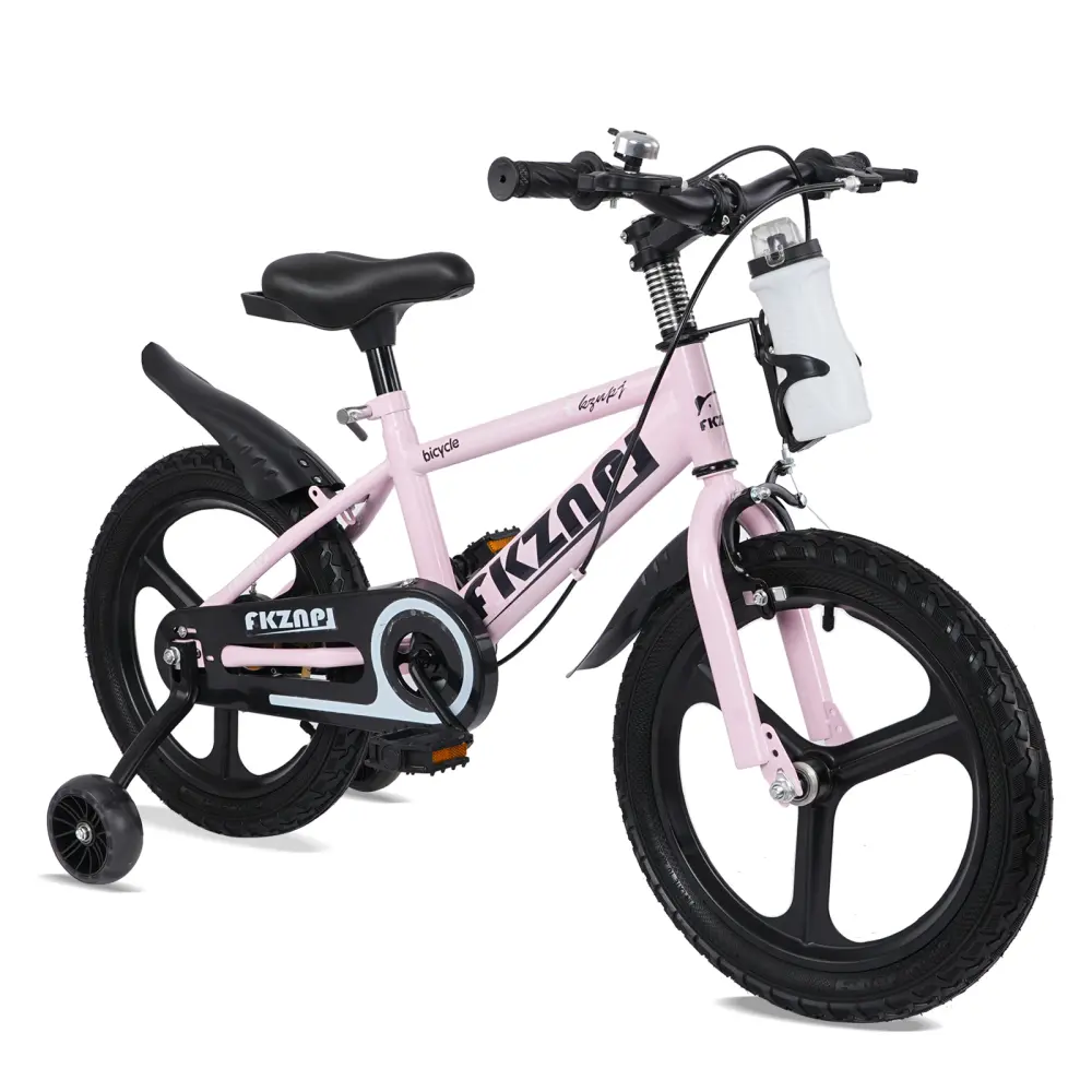 18 Inch Kids Bike with Training Wheels, High Carbon Steel Frame, Magnesium Alloy Wheels, Adjustable Seat and Water Bottle