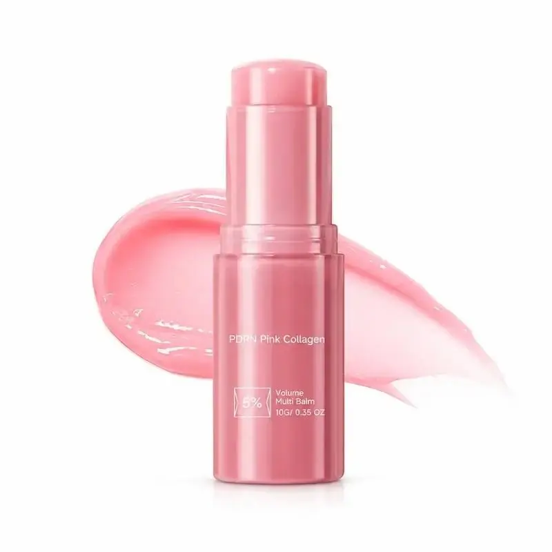PDRN Pink Collagen Volume Multi Balm | All In One Volufiline, PDRN, NAD Stick for Youthful-Looking, Plumping Lips, Fine Lines, Firming Care, Anti-Aging Care | For Under-Eyes, Neck, Smile Lines, Lip Care | Korean Skincare Moisturizing Lip Plumper