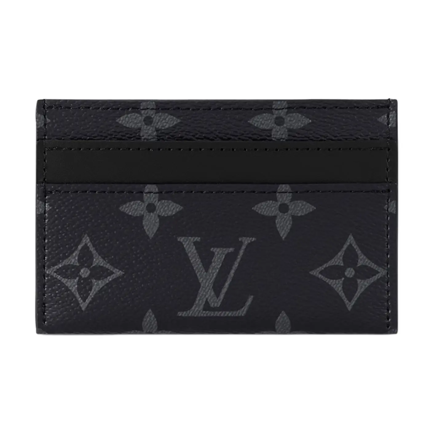 Louis Vuitton Double Card Holder in Monogram Coated Canvas for Men, Black