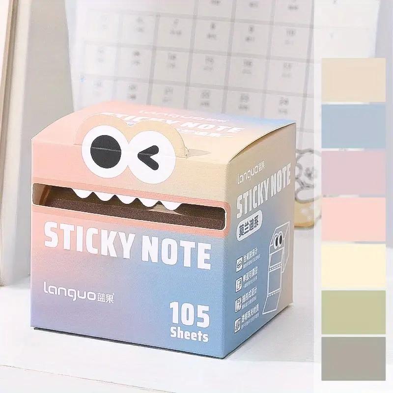 105 Sheets Pearlescent Waterproof Sticky Notes | Cute Monster Design, Self-Adhesive Pull-Out Notes for School, Office & Bullet Journals, Colorful & Fun Stationery, Office Supplies, Stickers
