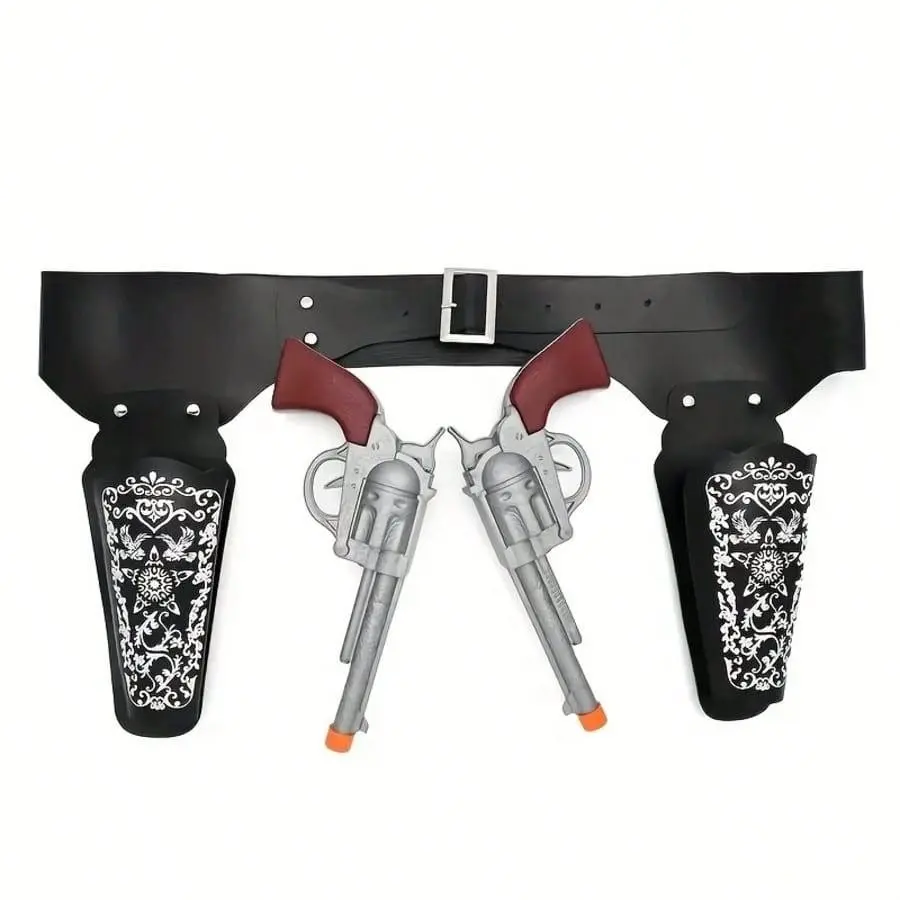 Adult Western Cowboy Costume Set, Includes Revolver Gun and Belt, Perfect for Halloween, Carnival, and Western Theme Parties, Festival Costume