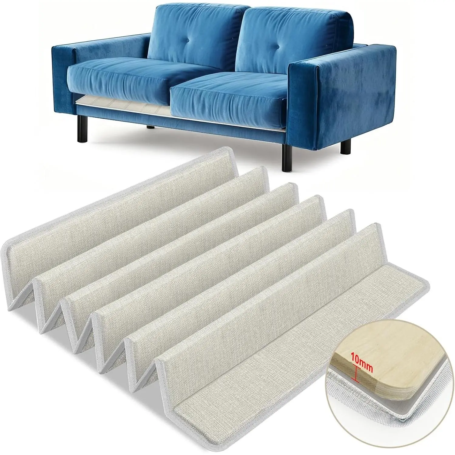 Heavy Duty Couch Cushion Support Board to Fix Sagging Sofas, 54" x 24" Thick Boards Add Strong Seat Supports, Stays in Place, Replacement Stuffing Under Couches