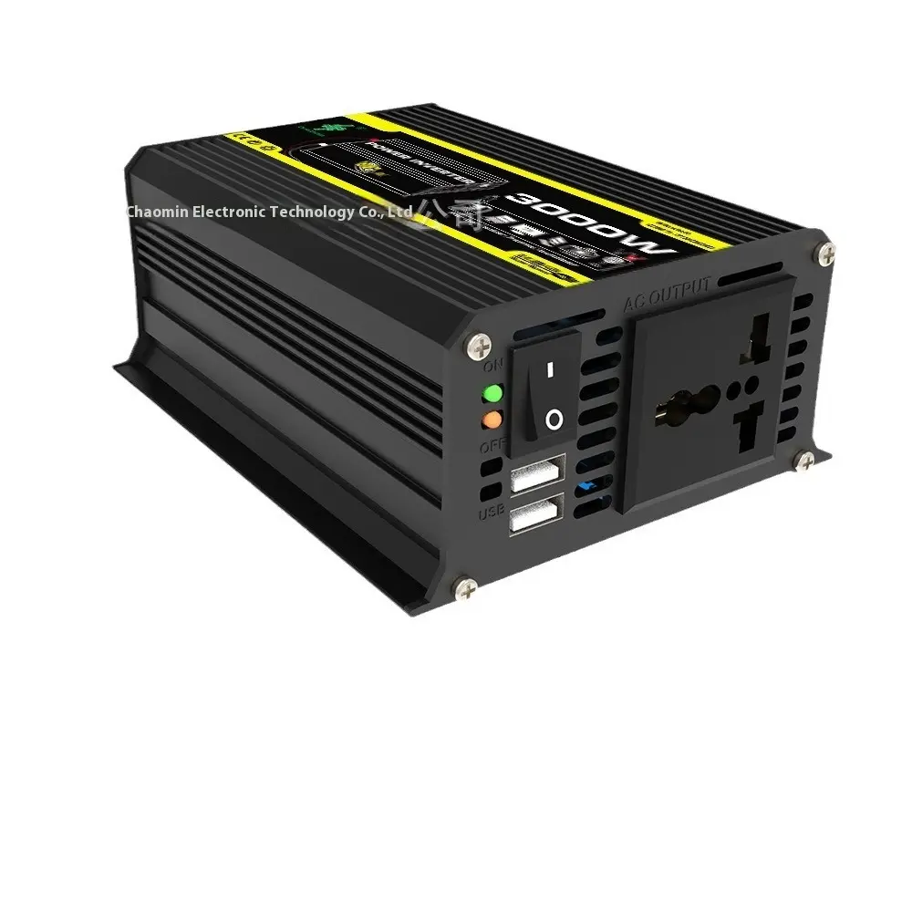 3000W Off-Grid High Frequency Correction Inverter - 12V to 220V/110V, 300W Output, Plastic/Metal Build, for Solar Users, Vehicle/Home Power Conversion (Electrical Transformer for Home Improvement)