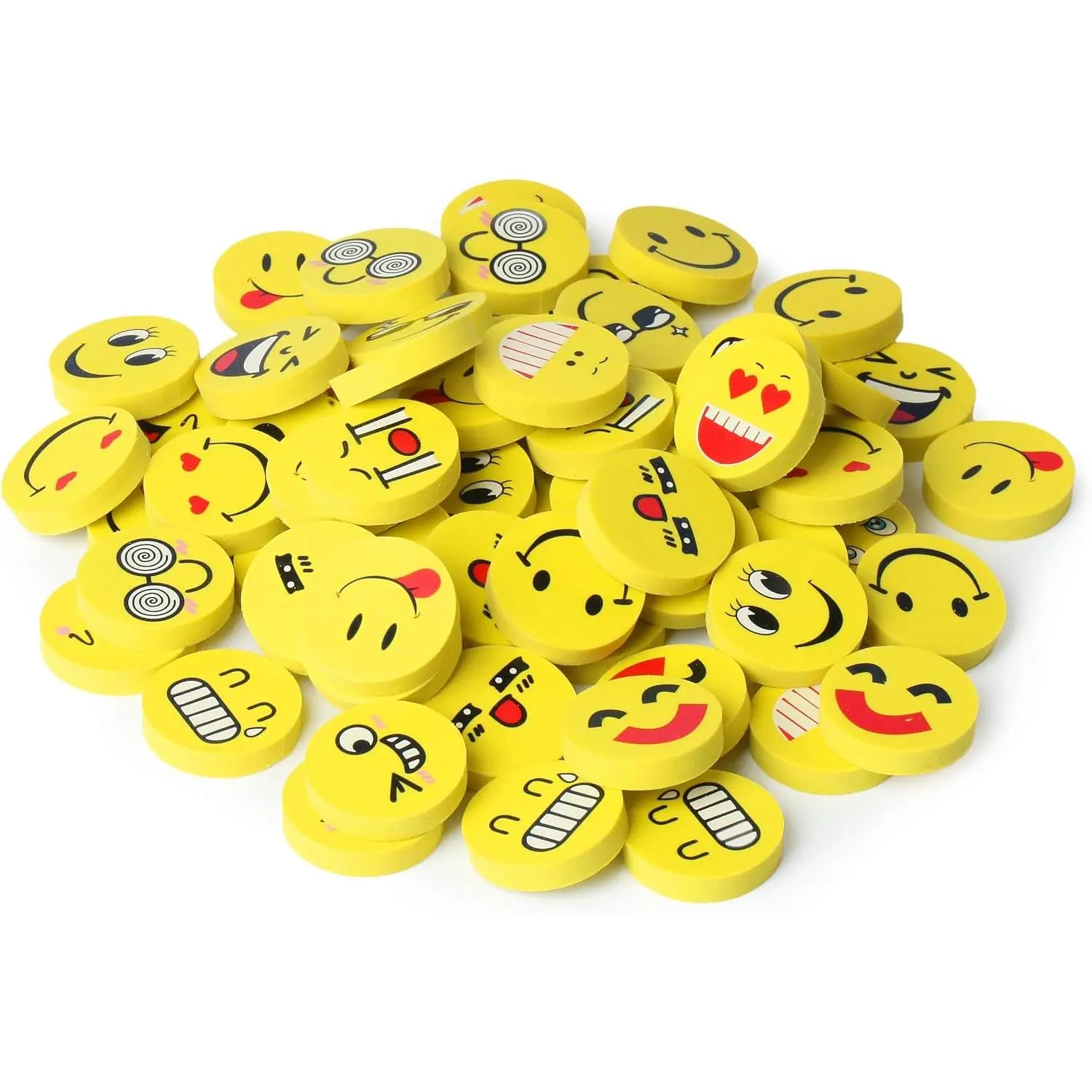 - Mini Erasers Bulk for , 64 Pack, 1 Inch Diameter | Small Fun Smiley Round Eraser for Classroom Rewards, Fillers, Goodie Bag Stuffers, Party Favors