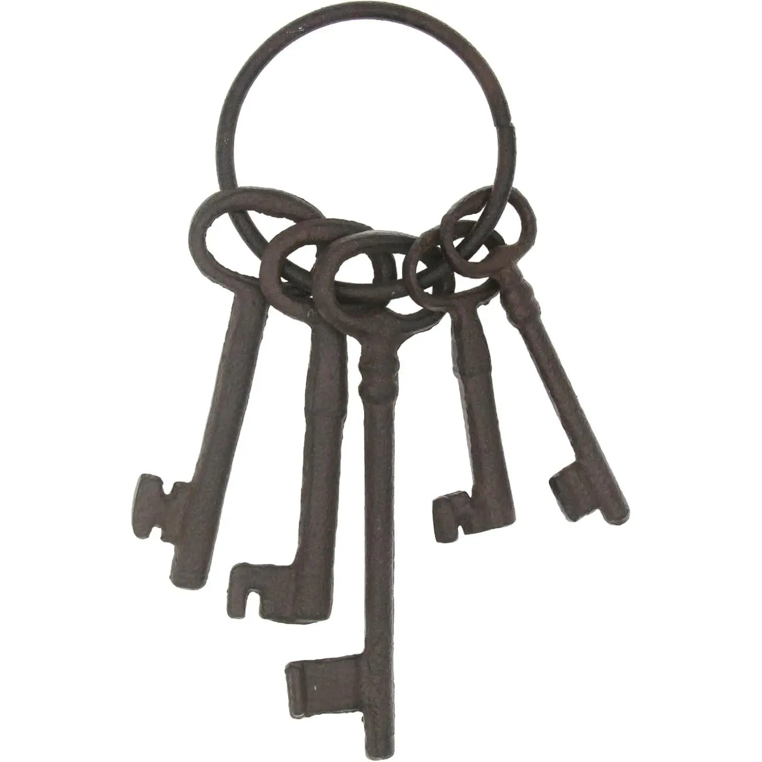 Vintage Cast Iron Skeleton Key Ring Set Antique Pirate Treasure Chest Keys for Home Decor Halloween Costume PropGift