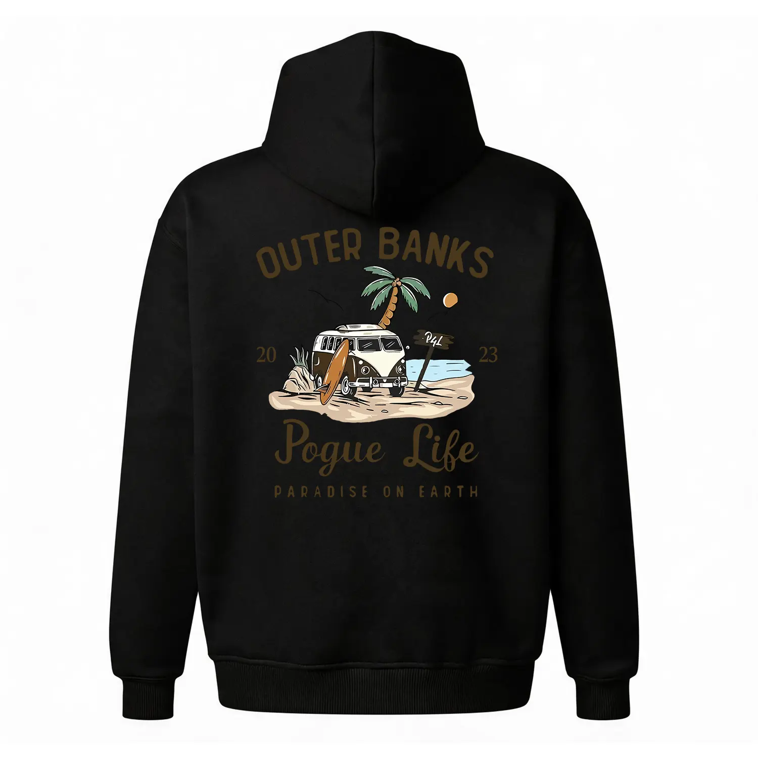 Outer Banks "Pogue Life" Graphic Hoodie |   Vintage Surf Van Back Print Sweatshirt |   Retro Summer Beach Pullover |   Oversized Unisex Fleece Top |   OBX Coastal Aesthetic Hoodie for Men & Women