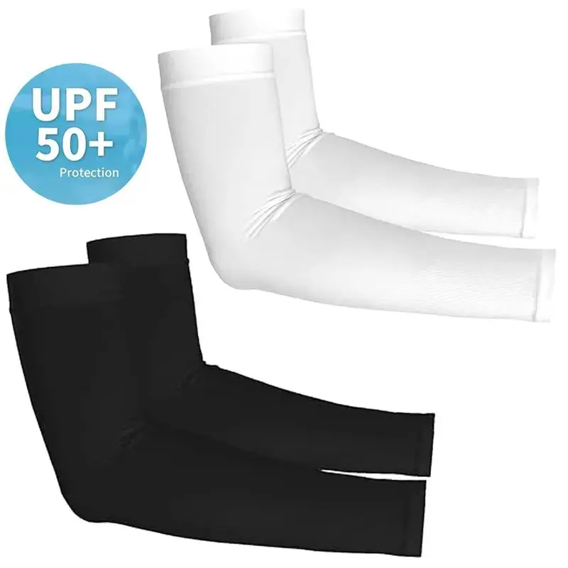 2 Pair UV Protection Cooling Arm Sleeves UPF 50+ Compression Sun Sleeves for Men Women Youth, Tattoo Cover Up, Sports Accessories