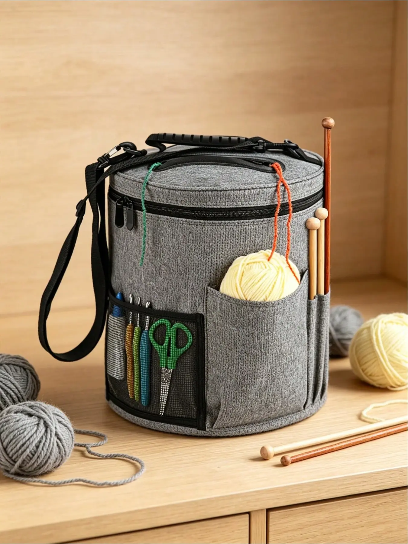 Large Capacity Yarn Storage Bag, Dust-Proof Knitting Thread Organizer, Multi-Purpose Craft Tool Container, Ideal for Crochet Lovers