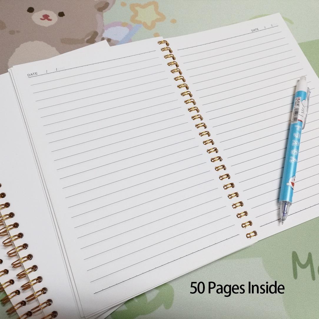 Advanced Black Gold Spiral Binding Notebook -5.5X8.3 inches, 50 pages, fun work diary, ideal choice for college students and gifts