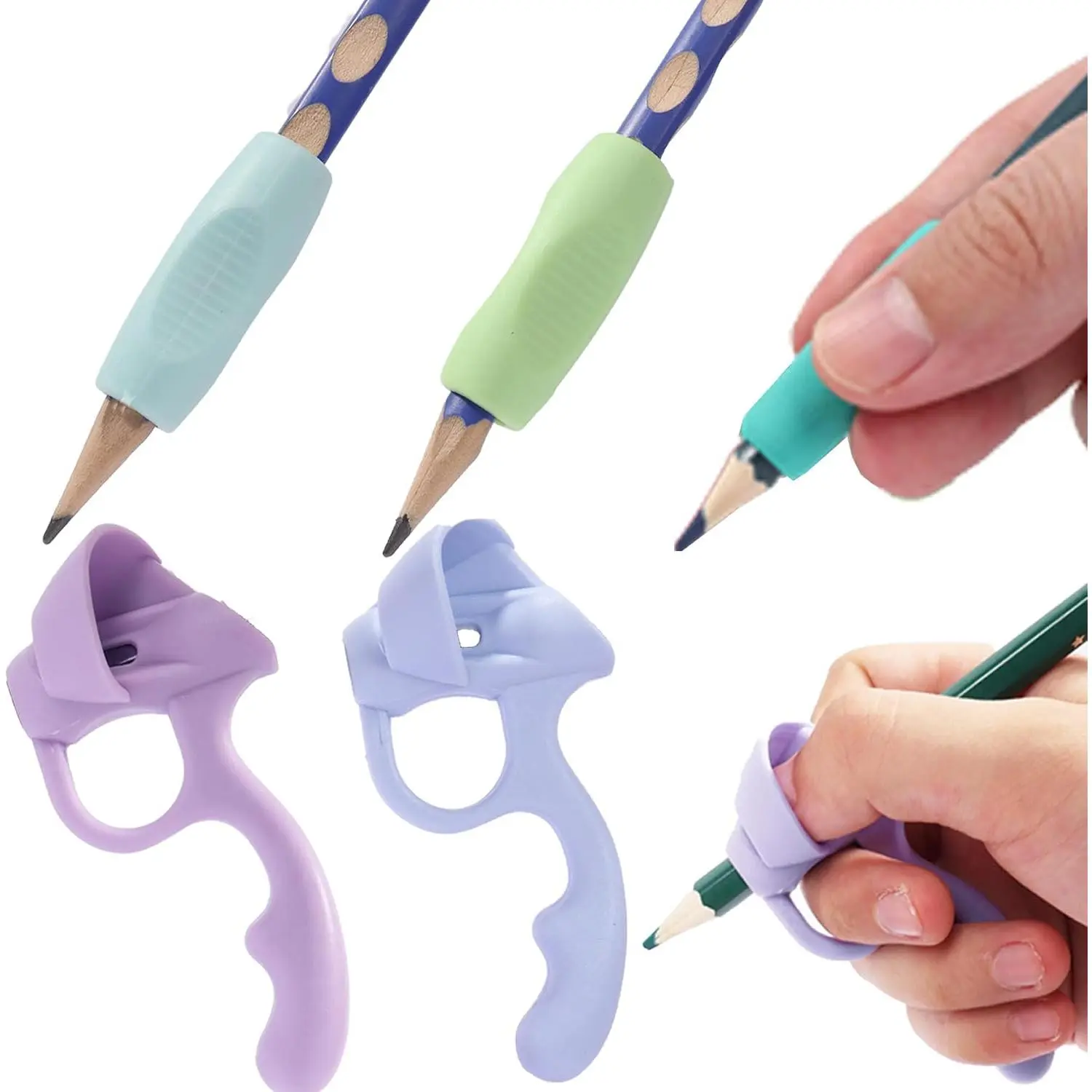 4 Pack Pencil Grips for  Handwriting,Pencil Gripper Holder for  , Pen Writing Aid Tool for  Students  (4pcs Multicolor)