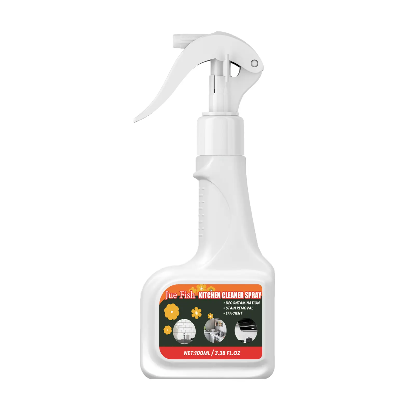 Jue-Fish Enzyme-Based Kitchen Oil Stain Cleaner, 100ml Single Bottle Kitchen Care Solution for Range Hood, Stove, Sink