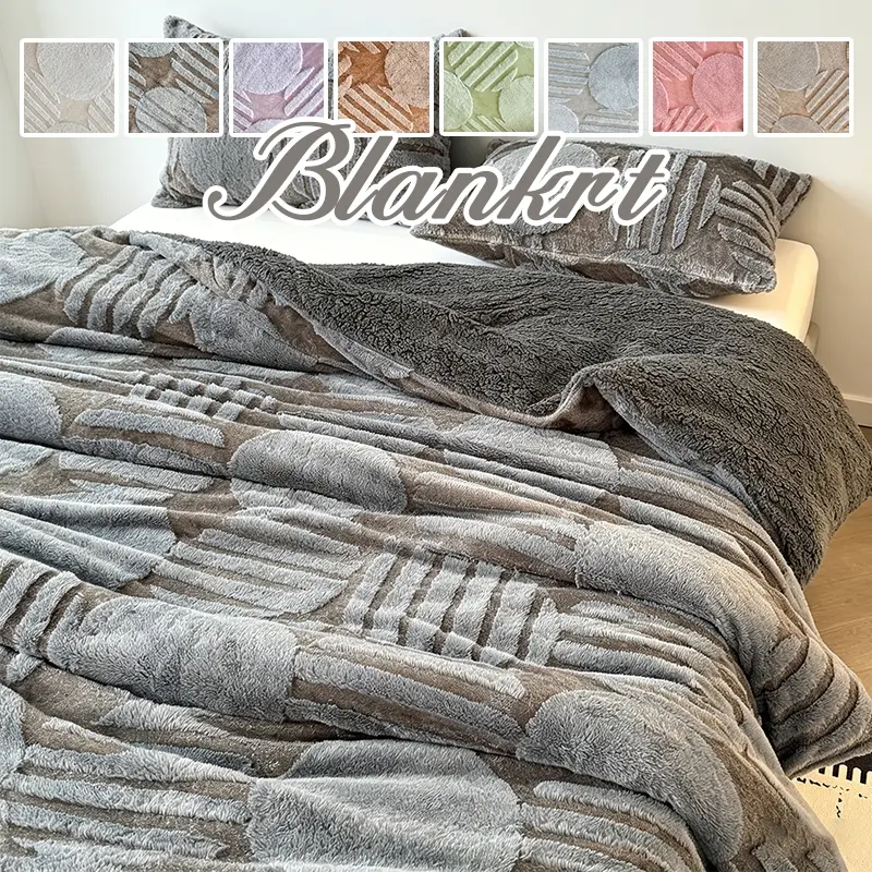 Ultra Soft Embossed Plush Throw Blanket, Warm Fluffy Cozy Cover, Lightweight Air Conditioning Blanket for Office Naps, Living Room Sofa and All-Season Home Use, Cozy Blankets