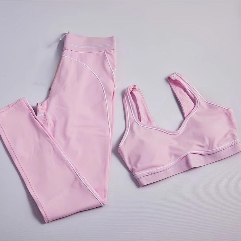 Fashionable sports suit Pilates Tight sports pants Running Yoga high-waisted stretch fitness pants set