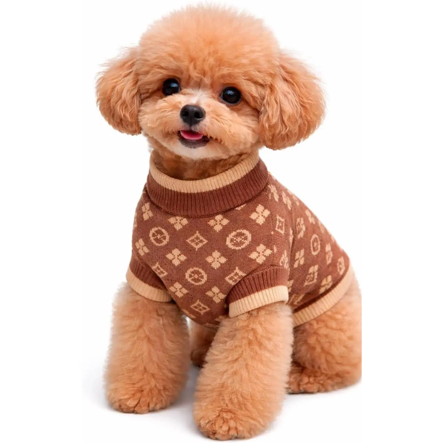 Luxury Small Dog Sweater, Designer Inspired Puppy Pullover Dog Clothes for French Bulldogs, Yorkies, Dachshunds, Chihuahuas & Small Breed Dogs
