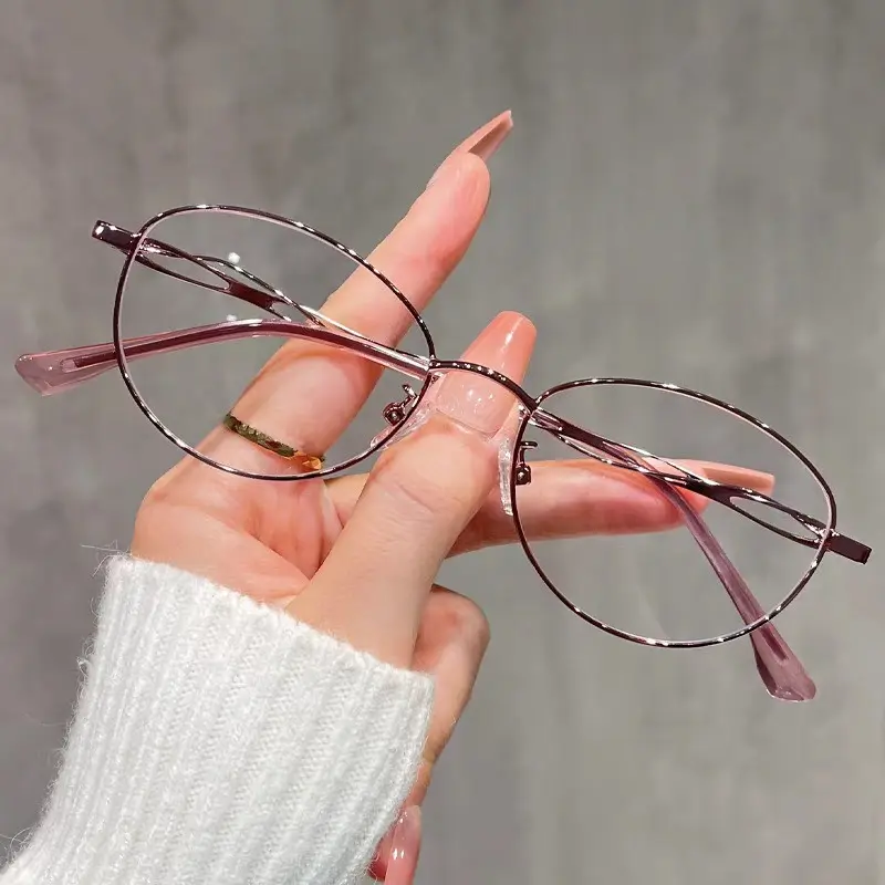 Thin Gold Metal Cat Eye Reading Glasses for Women, Blue Light Filter Optical Frames for Daily Indoor Reading and Office Use