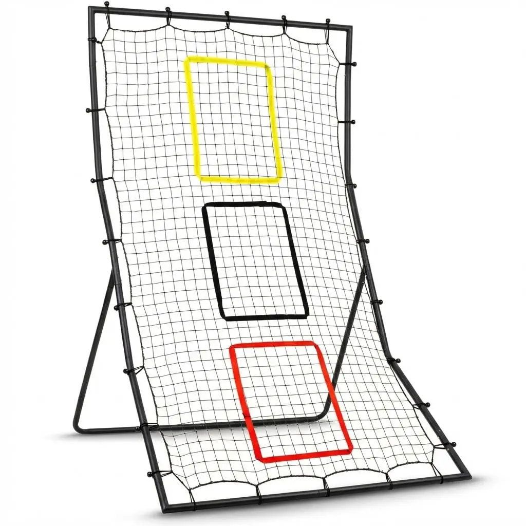 6x4 FT Baseball & Softball Rebounder Net – Pitching & Fielding Backstop with 3 Goal Zones
