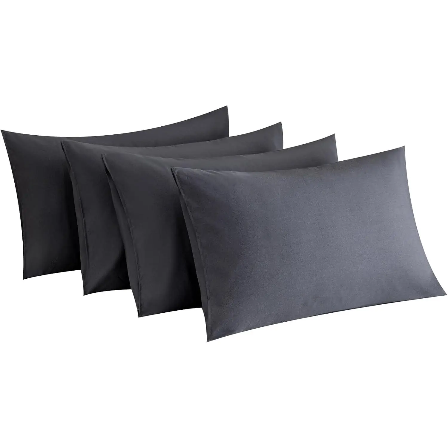 Dark Grey Pillow Cases Set of 4  Size, Envelope Design | Super Soft, Smooth, Breathable Dark Gray Pillow Cases -Microfiber, Machine Washable Lightweight (20X30 Inches (4 ))