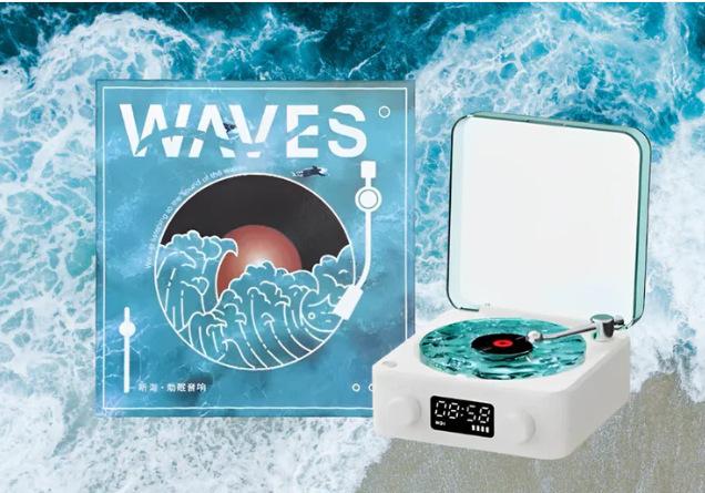 New ListenSea Wireless Mini Retro Bluetooth Speaker, White Noise Sound Machine, Bedroom Bedside Sleep Aid Speaker with Time Display, Portable Mini Audio for Home Desktop men's room decor men room decor chill room accessories