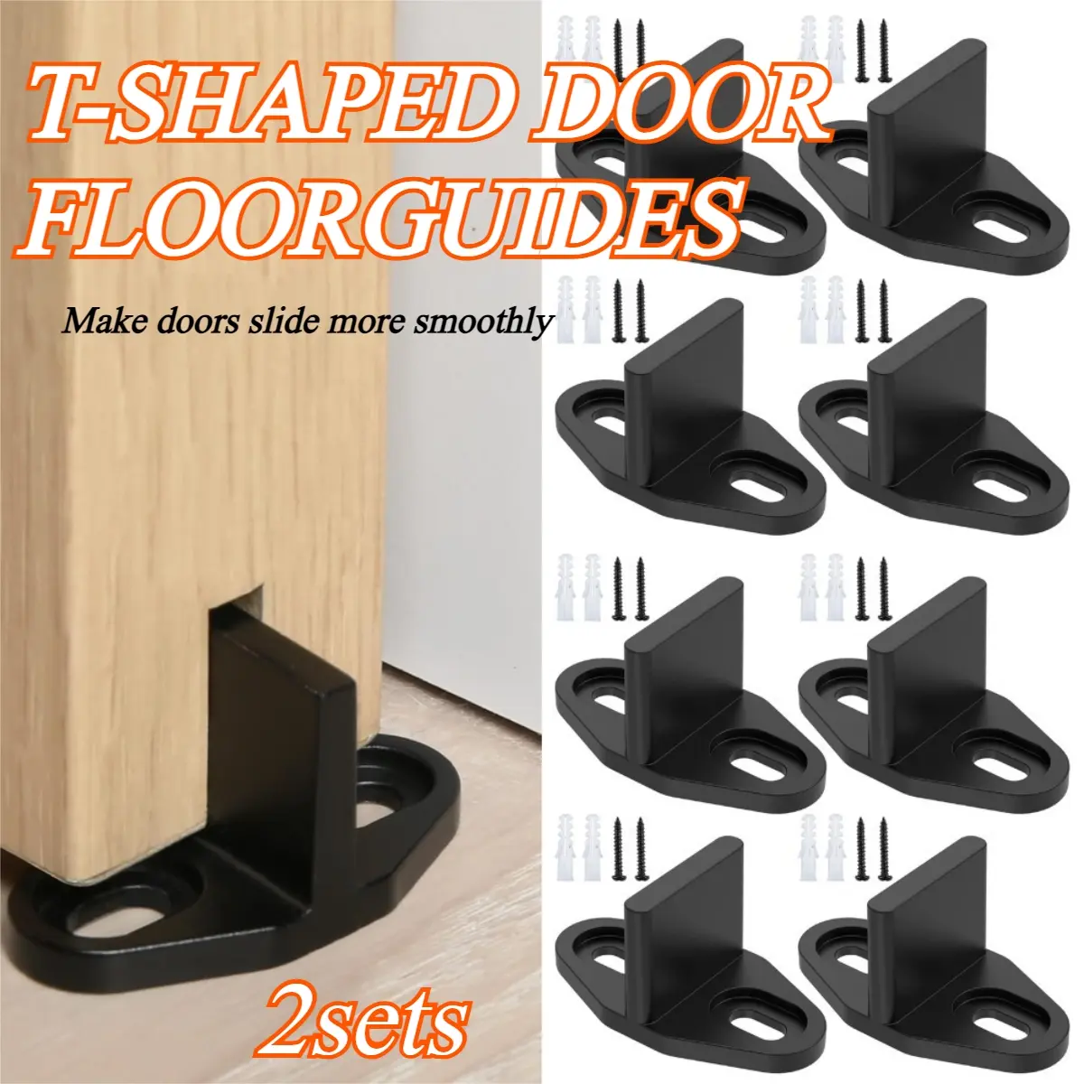 2sets Furniture Sliding Door Guide Locator Closet Door Bottom Track Anti Swing Device Sliding Door Floor Installation Guide Wheel Sliding Door Anti Swing Guide Wheel Accessories Easy Installation Furniture Sliding Door Bottom Anti Swing Bearing Locator