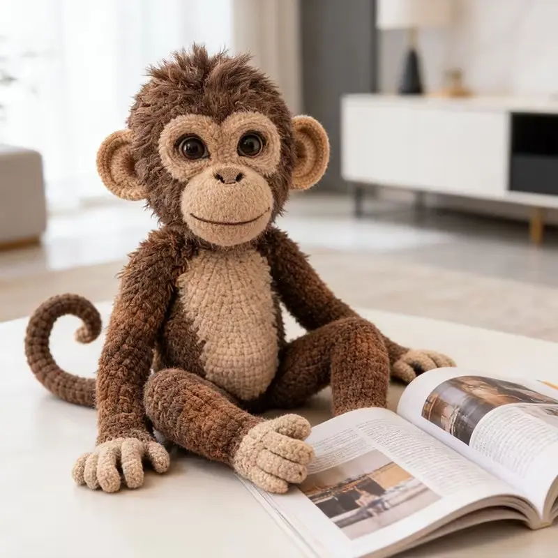 Monkey Crochet Kit for Adults, DIY Craft Set with Step-By-Step Tutorial, Perfect Gift for Birthdays, Halloween, Christmas, Home Decor, Complete Crochet Kit