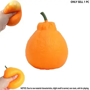 Tangerine Squishy, Fast Rising Stress Relief Fruit, Realistic Fruit Fidget Hand Toy for Anxiety & Sensory Needs, Classroom Rewards & Calming Toys for Teens Adults