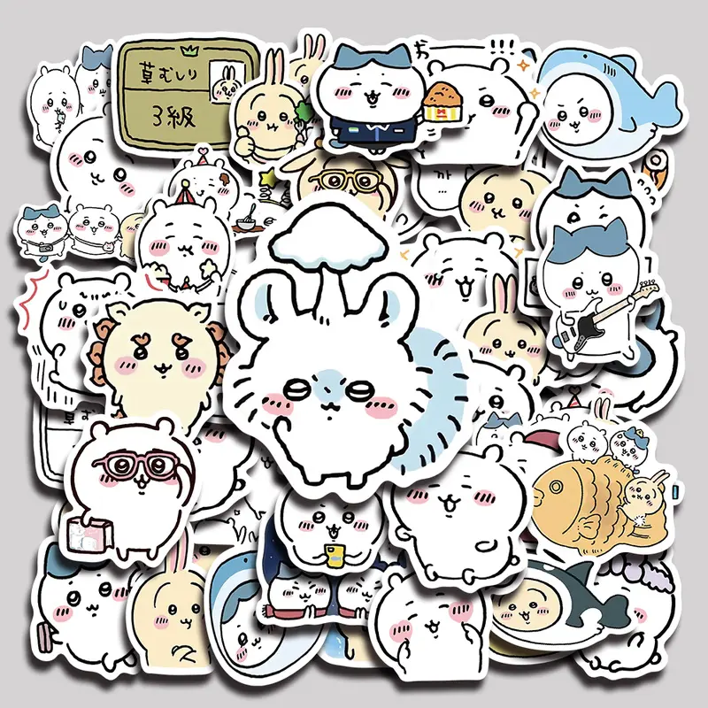 60PCS chiikawa Aesthetic Vinyl Stickers Pack for Laptop Water Bottle Phone Case Skateboard Journal Scrapbook DIY Decoration