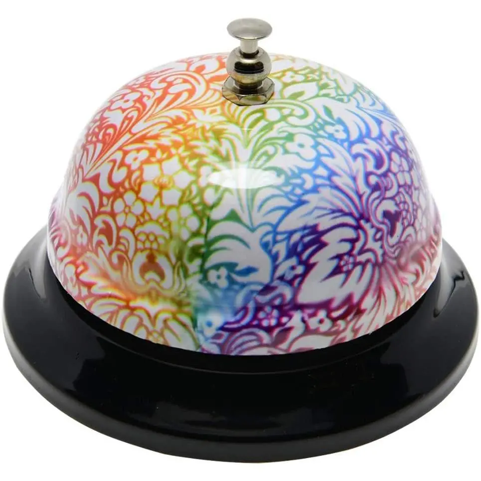 Floral Desk Service Bell 3.35 Inch Large Flower Calling Bell for Restaurant Hotel Room Kitchen Party Office for Elderly Teachers Chef