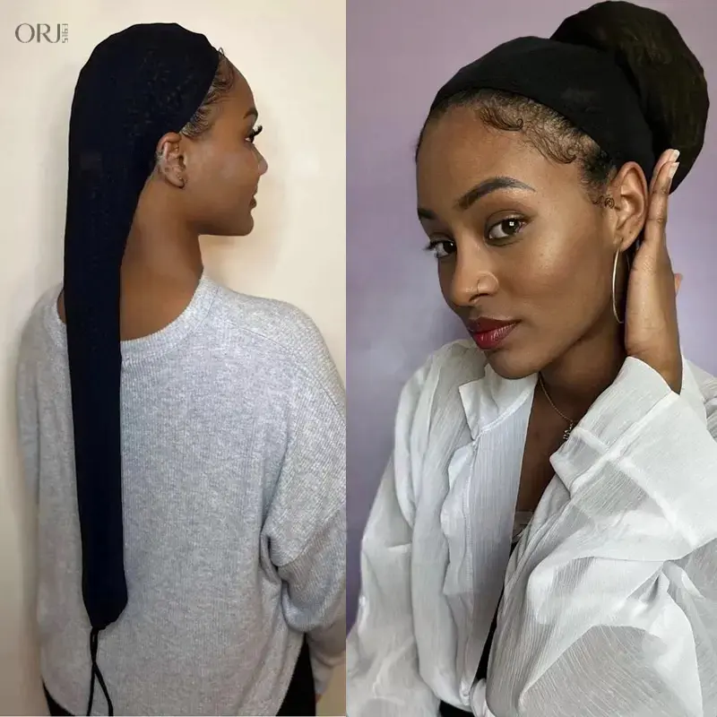 2Pcs Mesh Braid Locs Sleeves, Breathable Stretch Long Wig Caps with Elastic Band Drawstring, Semi-Sheer Durable Hair Weave Covers, Black Leopard Fashion Hair Protector for Braids Dreadlocks