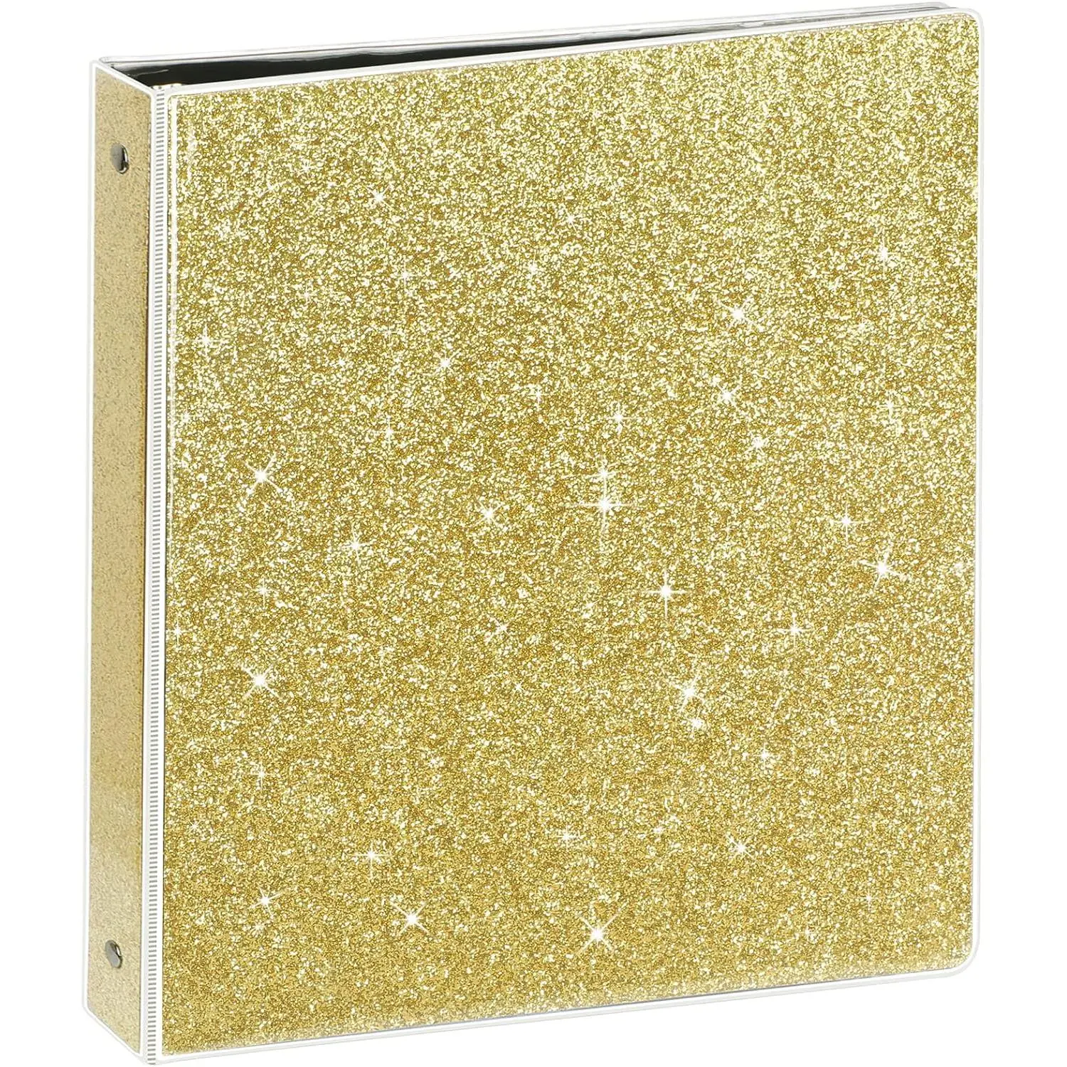 3 Ring Binder, Glitter 1 Inch Binder Organizer (10.5'' x 11.5'') Holds 8.5’’ x 11’’ Letter Size 300 Pages,  Durable View Binder, 1 Pack,
