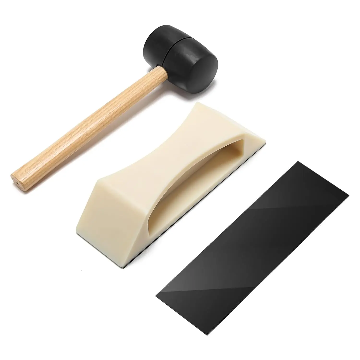 Heavy-Duty Floor Gap Fixer Tool Kit - HDPE Plank Grabber, Rubber Mallet, Beginner-Friendly Washable Adhesive Pad for Laminate, Vinyl Flooring Repair