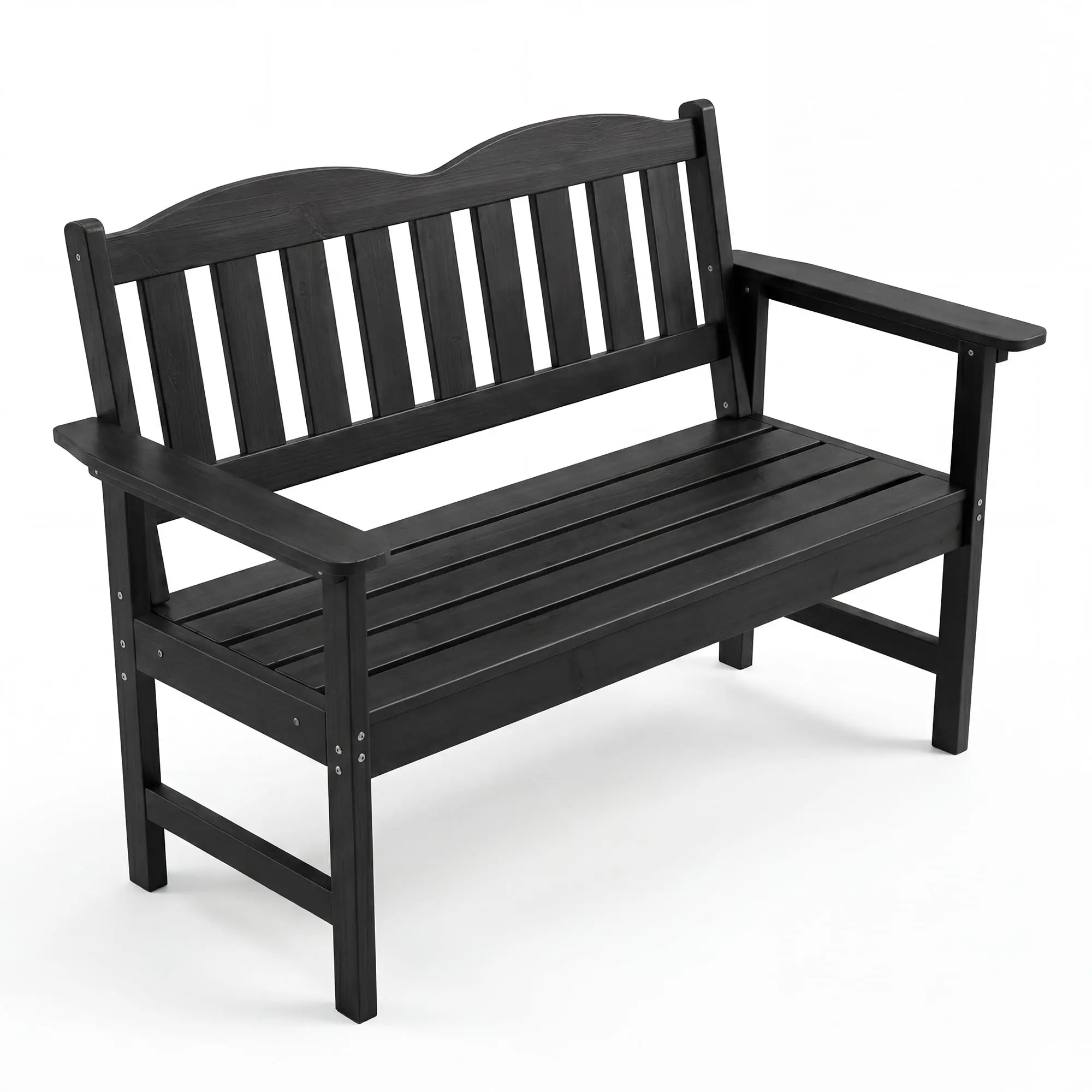 2-Person Outdoor Bench, 800Lbs Wood Bench with Comfortable Backrest