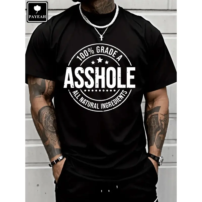 PAYEAH Alphabet Printed Comfortable Loose Fit T-Shirt 100% Heavy Cotton T Shirt