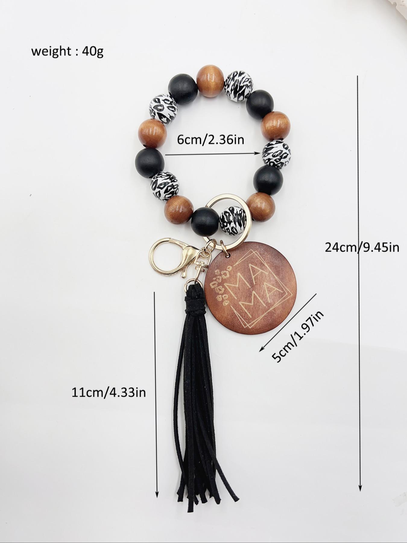 Simple Boho Style Random Pattern Beaded Keychain, Tassel Decor Keychain for Women & Men for Daily Clothing Decor, Summer Trendy All-match & Exquisite Keychain for Gift, Keychain Jewelry