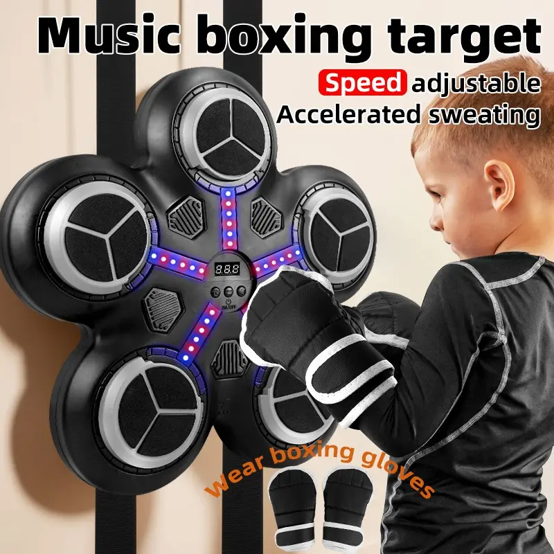 Bluetooth-compatible Smart Music Boxing Machine, Fitness Stress Relief, Reaction Training, Wall-Mounted, Bluetooth-compatible Music, Force Feedback, Ages 3+, Home Use, Gift Idea, Interactive Boxing Trainer