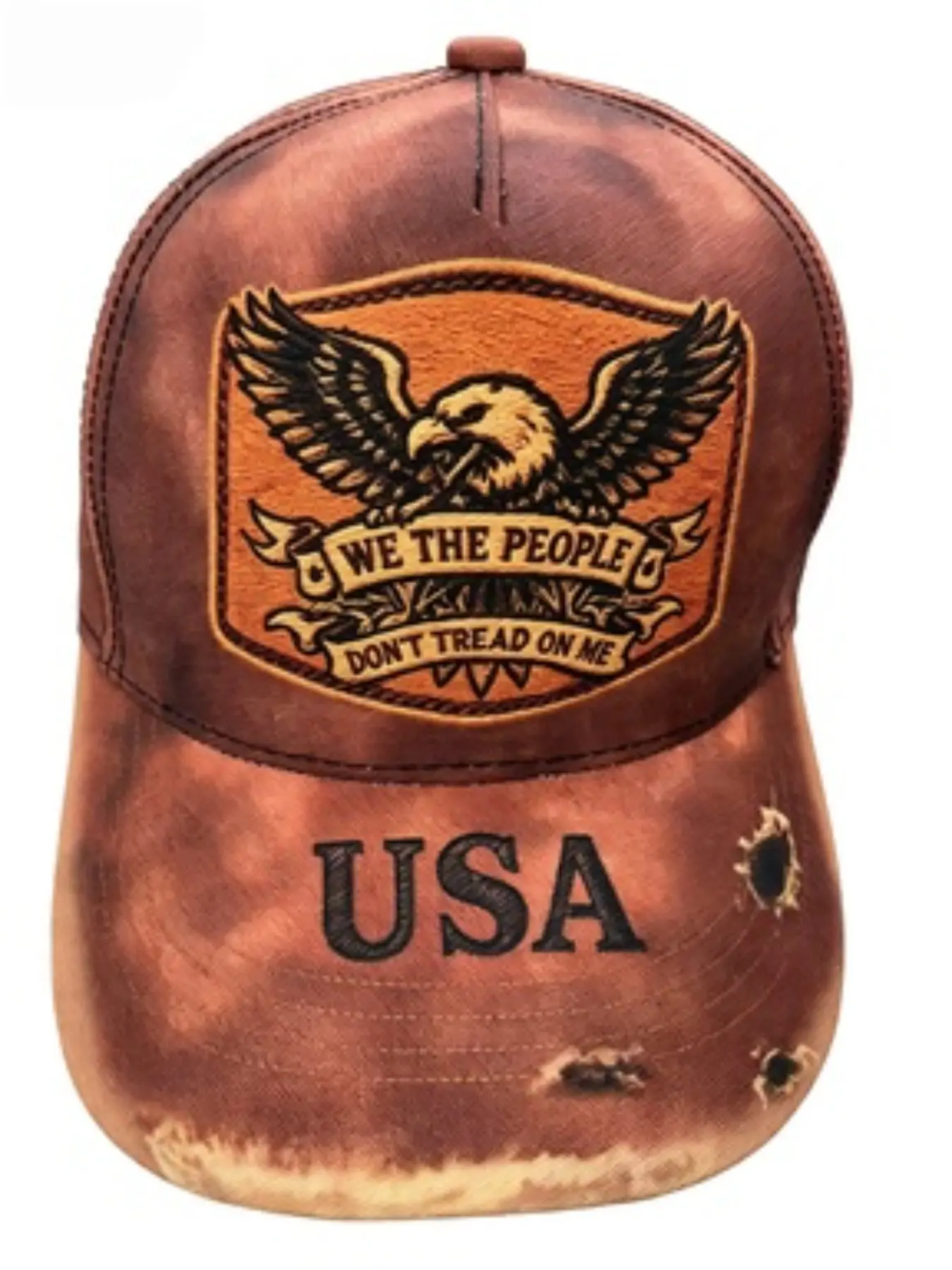"we the People" Patriotic Eagle Logo Baseball Hat, Vintage Washed American Flag Cap, Classic Baseball Cap, 3D Print "don't Tread on Me," Unisex Adjustable Outdoor Casual High Quality Hat