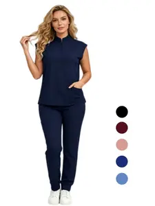 Quick Dry Two Piece Scrubs Set Uniforms for Medical Staff at Rehab Clinics Physical Therapy Yoga Studios and Sauna Workers