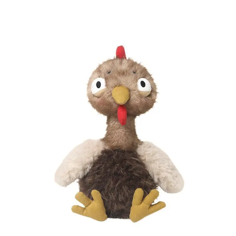 Big Eyes Turkey Plush Toys Cozy Fluffy Cartoon Turkey Toys Cute Soft Poultry Animal Doll Funny Gift To Family