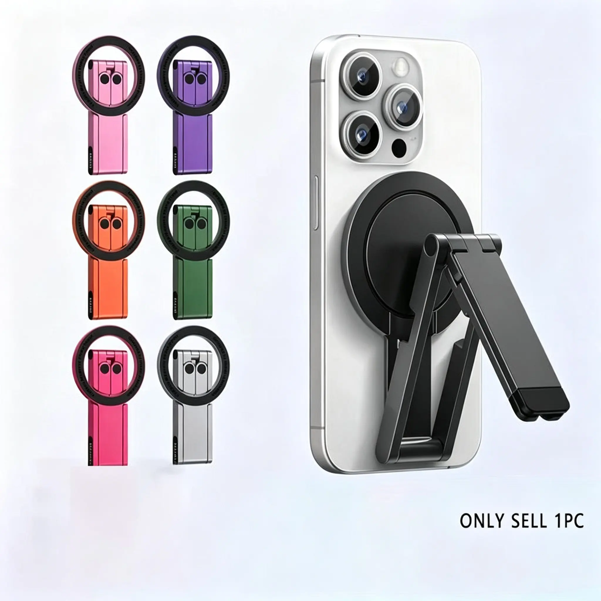 MA60 Foldable Magnetic Phone Tripod 0.8cm Ultra-Slim Dual-Sided Magnet Phone Holder Tripod for Desktop Stand Livestreaming Vlog