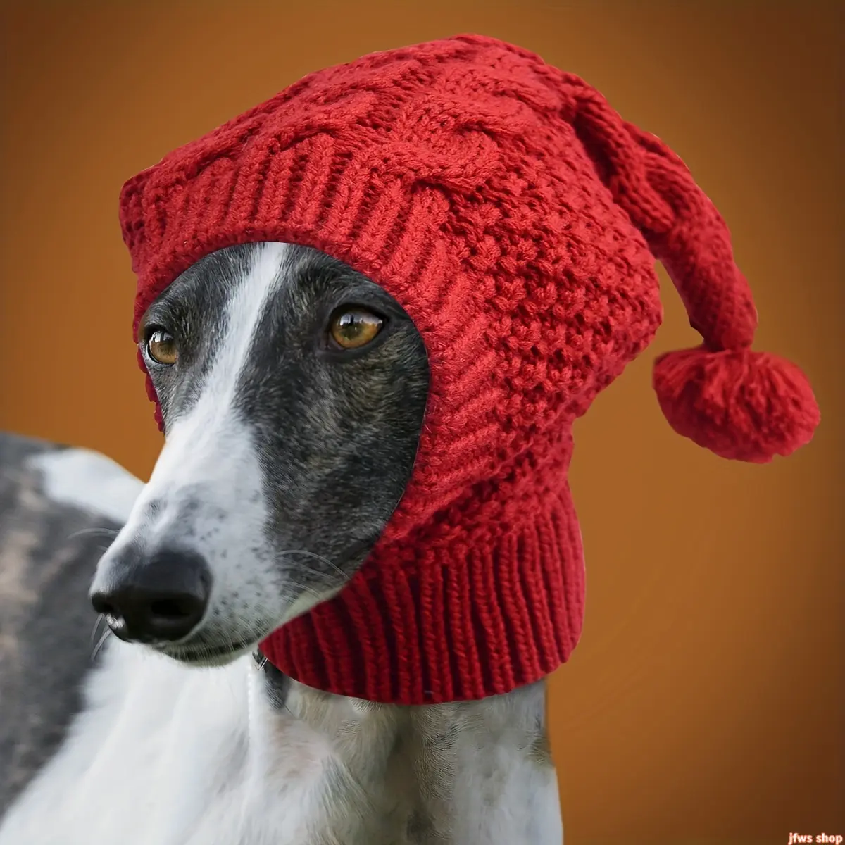 Pet Warm Knit Wool Hat - Windproof Ear Warmer for Whippet, Italian Greyhound, Small-Medium Dogs - Cute Winter Outdoor Sports & Outdoor Accessory
