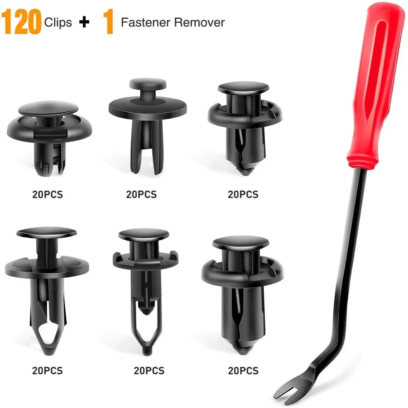 Nilight 120 Pcs Hole 6.3mm 8mm 9mm 10mm Car Push Retainer Clips Kits