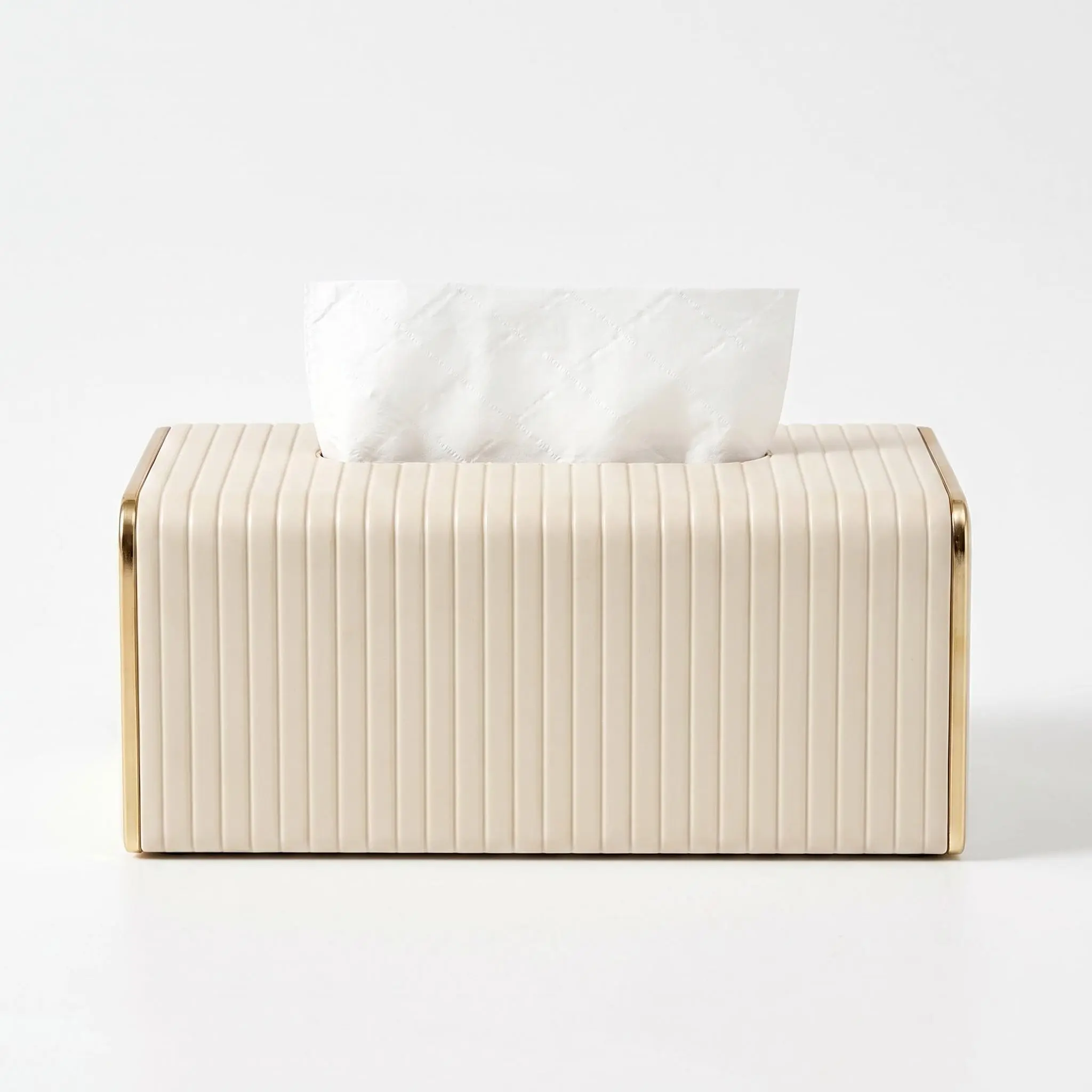 Tissue Box Cover, Faux Leather Tissue Box Holder, Rectangular Tissue Storage Box for Living Room, Dining Area, Bathroom Decor, Home Goods