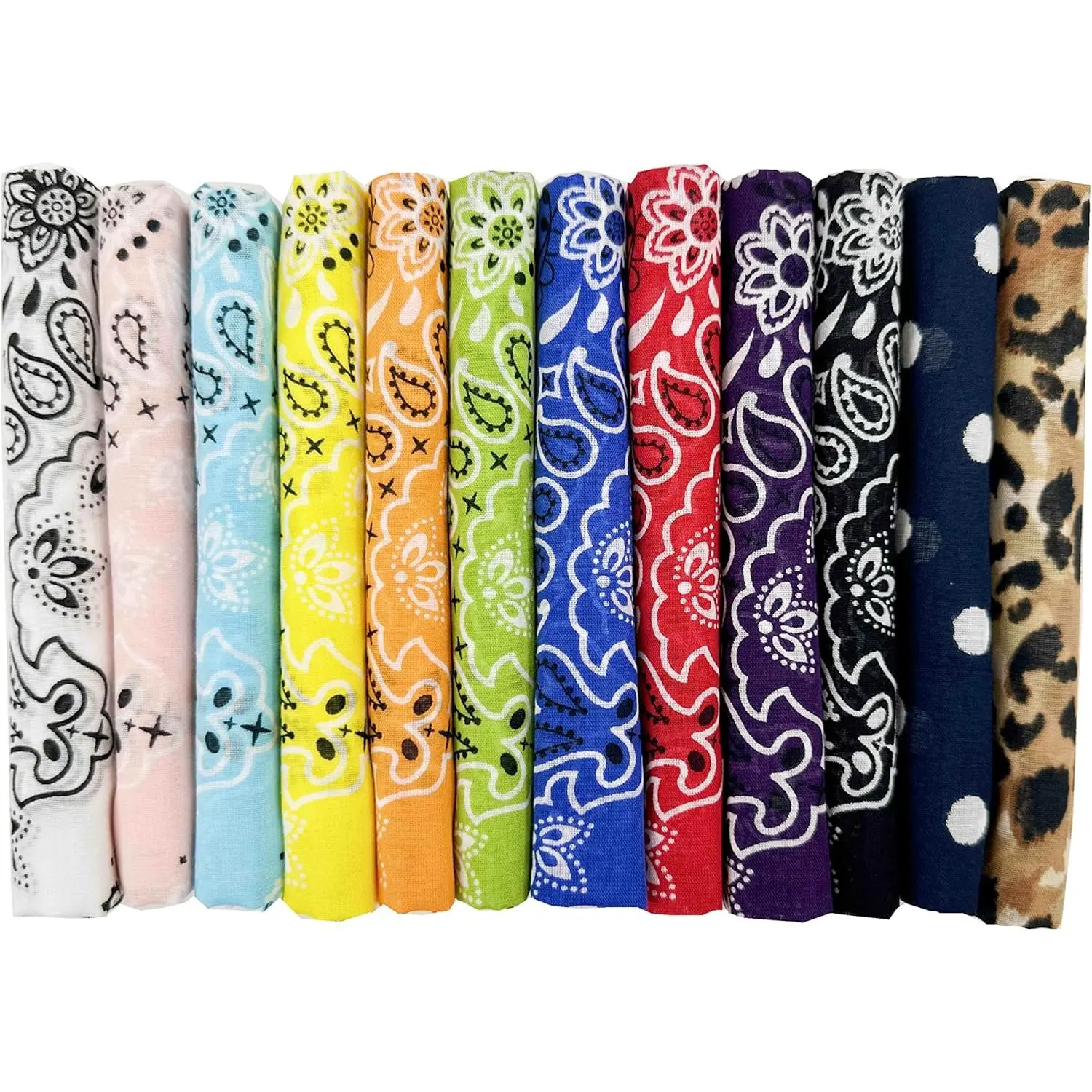 12 Pack Bandanas Gift Set, Soft Cotton Paisley Printed Headwear, Double-Sided Men's & Women's Accessories for Daily Use, Casual, 27 Inch, Packaged Sets, Absorbent, 100% Premium 60S Cotton, Head Scarves, Breathable Bandana, Fashion Hair Scarves, Unisex