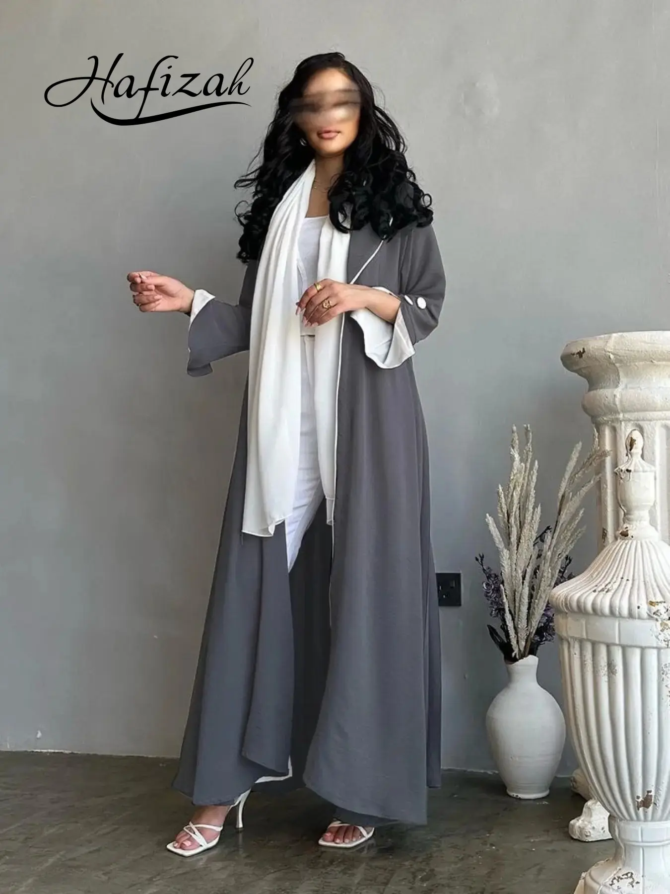 Hafizah Minimalist Commuter Style Colorblock Long Women's Cardigan, Turn-Down Collar Patched Sleeve Loose Fit Oversized Outerwear, All Seasons Clothes