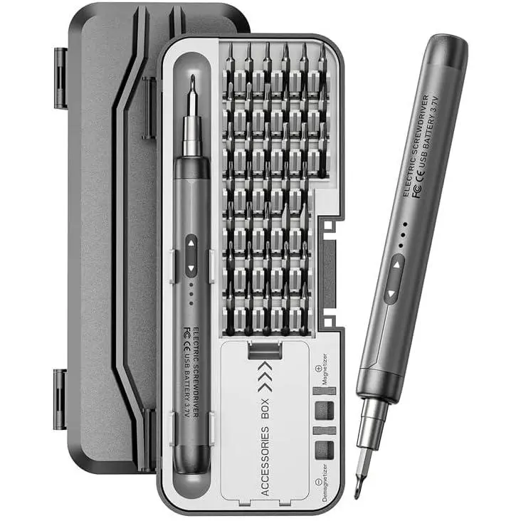 Small Precision Electric Screwdriver 46-in-1, Mini Rechargeable Cordless Electric Screwdriver, Precise Power Tool Drill High Torque Computer or Household Repair Tool Set